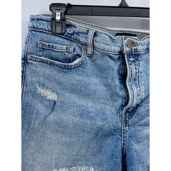 BANANA REPUBLIC Women’s Blue Medium Wash Denim Distressed High-Rise Shorts SZ 30 - Picture 3 of 12